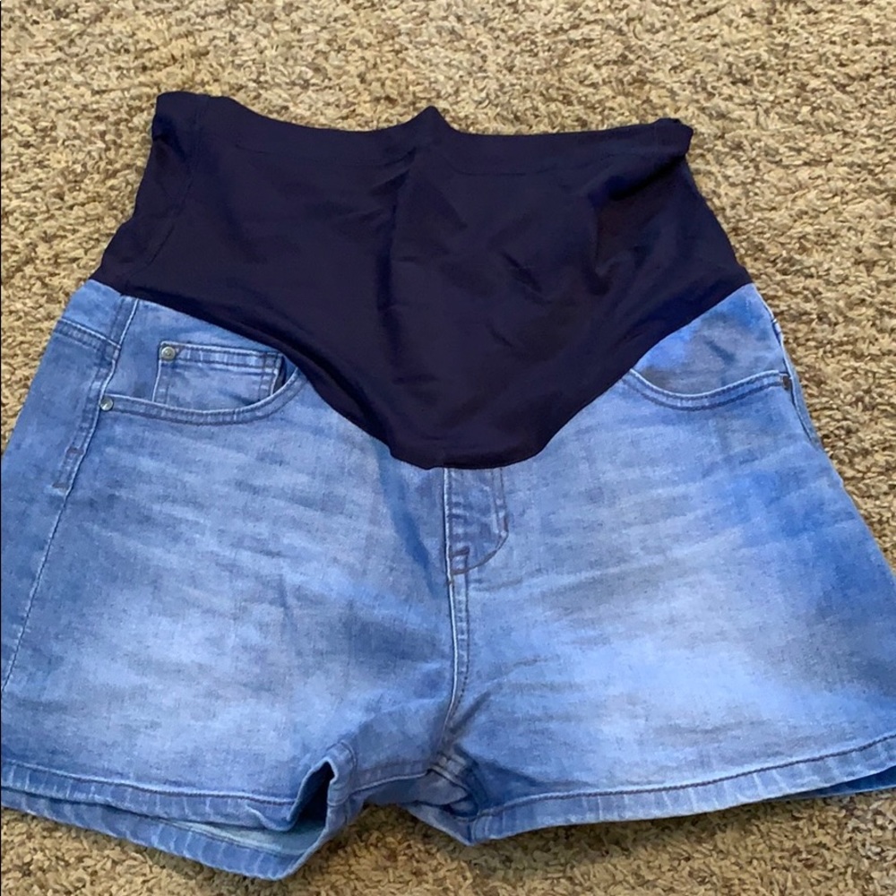 Pink blush maternity shorts